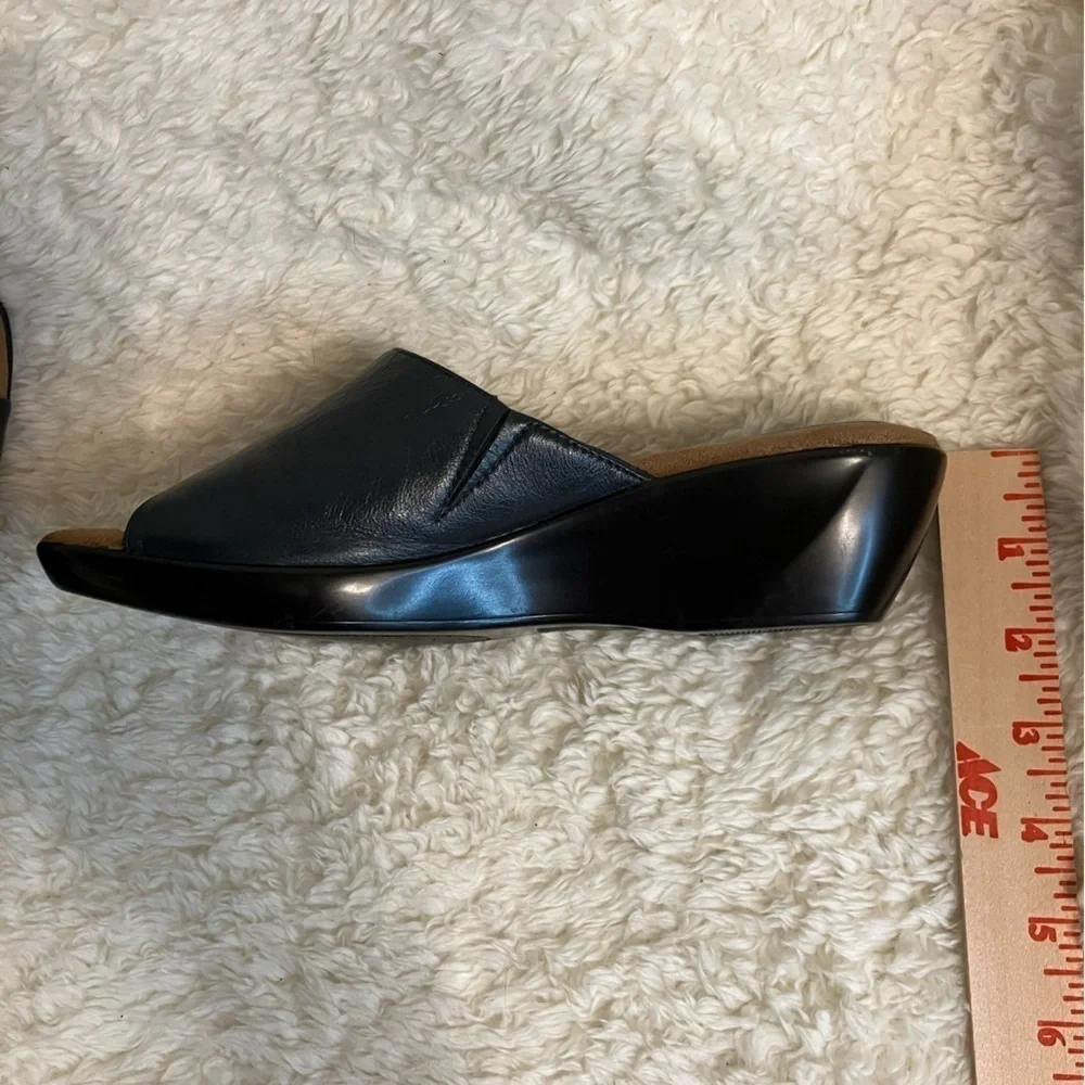 Womens Fitzwell Navy Leather Wedges Size 8.5